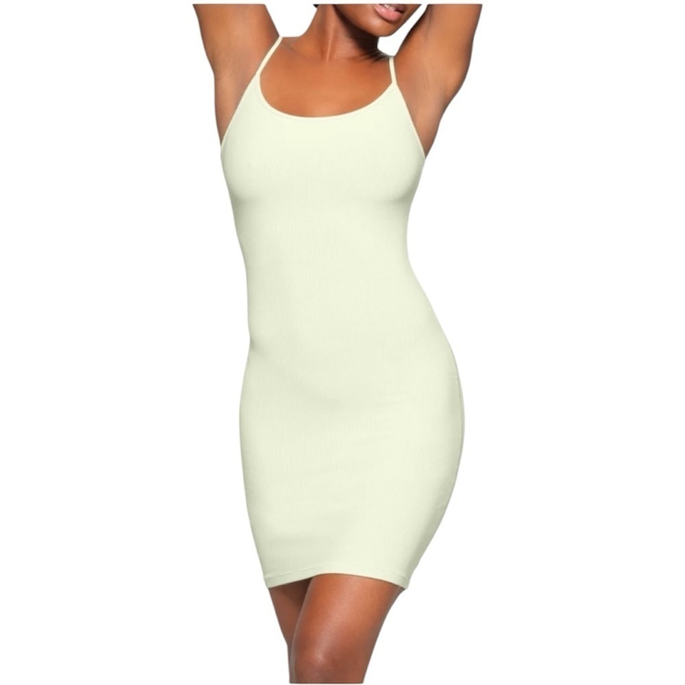 Skims soft lounge mini slip dress in honeydew size XL